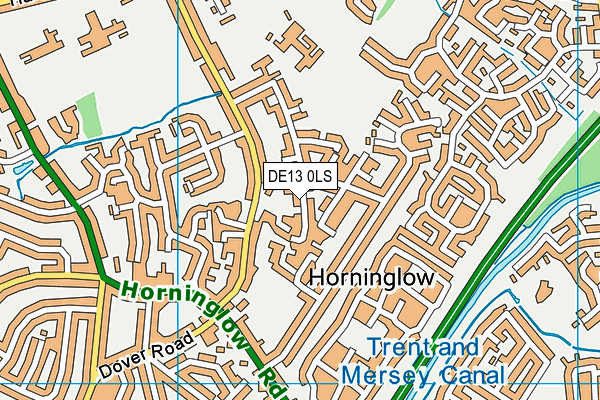 DE13 0LS map - OS VectorMap District (Ordnance Survey)