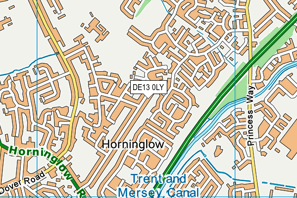 DE13 0LY map - OS VectorMap District (Ordnance Survey)
