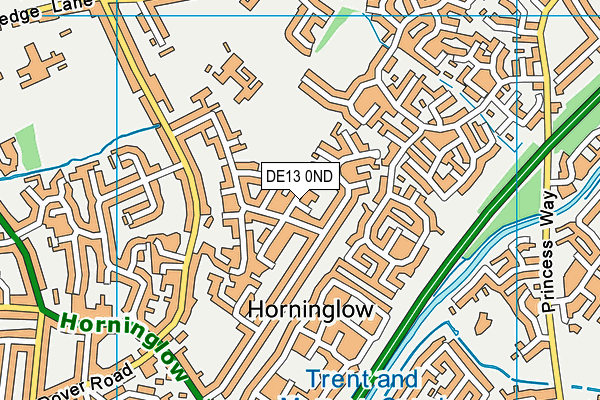 DE13 0ND map - OS VectorMap District (Ordnance Survey)
