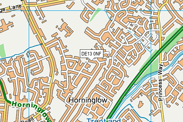 DE13 0NF map - OS VectorMap District (Ordnance Survey)