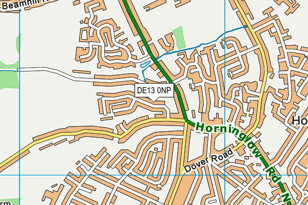 DE13 0NP map - OS VectorMap District (Ordnance Survey)