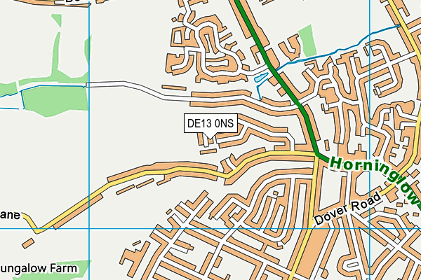 DE13 0NS map - OS VectorMap District (Ordnance Survey)