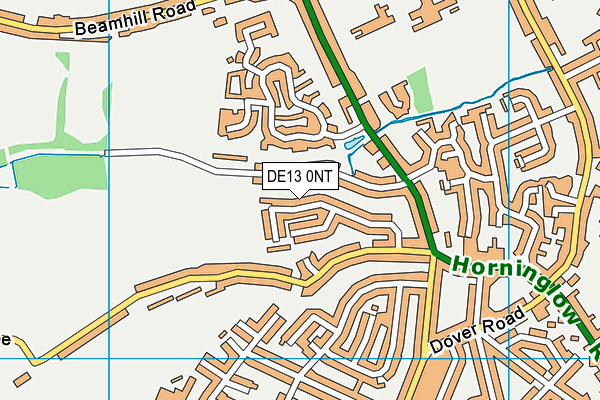DE13 0NT map - OS VectorMap District (Ordnance Survey)