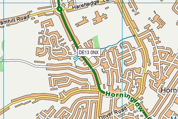 DE13 0NX map - OS VectorMap District (Ordnance Survey)