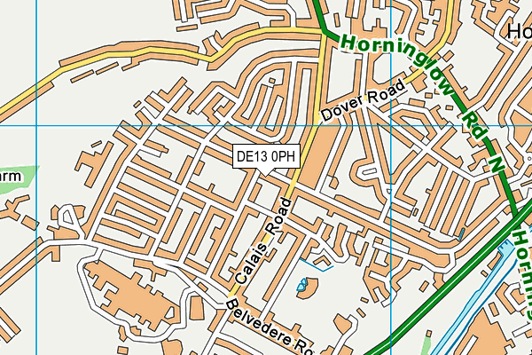 DE13 0PH map - OS VectorMap District (Ordnance Survey)