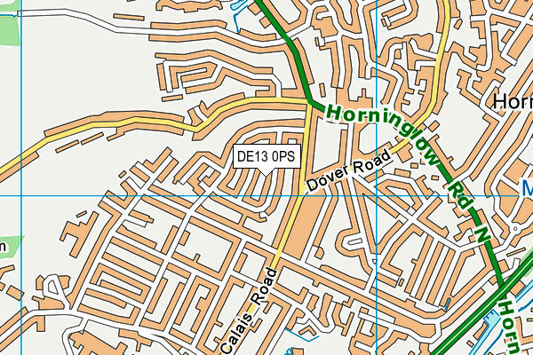 DE13 0PS map - OS VectorMap District (Ordnance Survey)