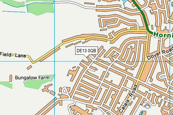 DE13 0QB map - OS VectorMap District (Ordnance Survey)