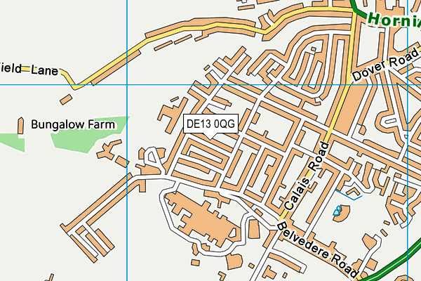DE13 0QG map - OS VectorMap District (Ordnance Survey)