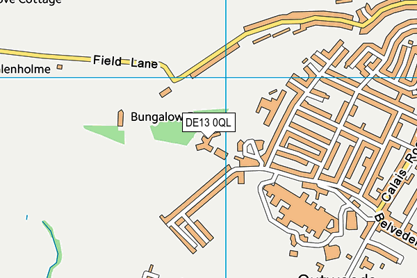 DE13 0QL map - OS VectorMap District (Ordnance Survey)