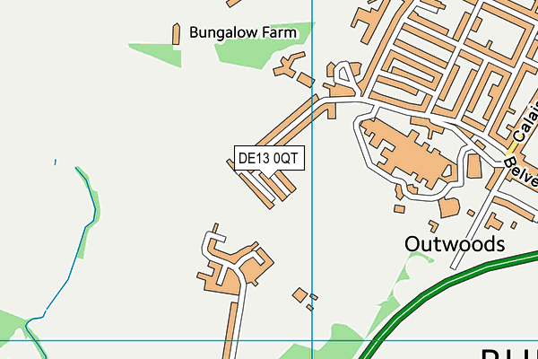 DE13 0QT map - OS VectorMap District (Ordnance Survey)