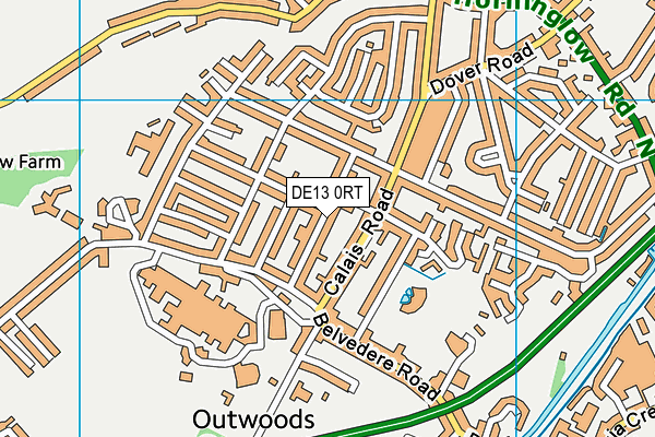 DE13 0RT map - OS VectorMap District (Ordnance Survey)