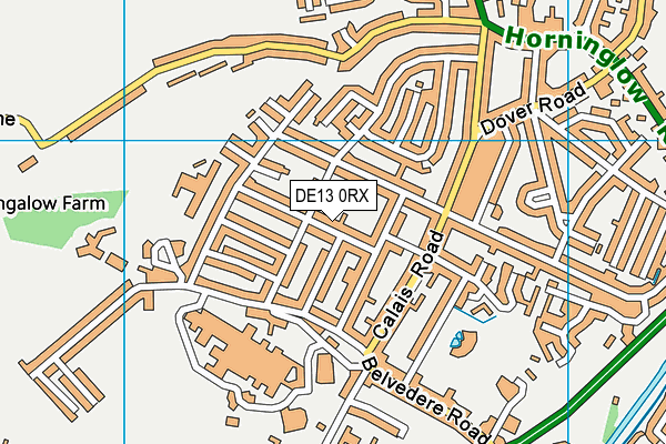 DE13 0RX map - OS VectorMap District (Ordnance Survey)