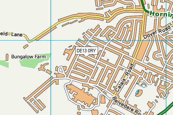 DE13 0RY map - OS VectorMap District (Ordnance Survey)