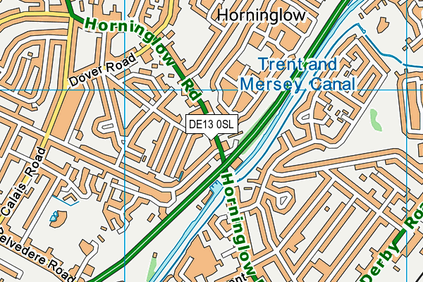 DE13 0SL map - OS VectorMap District (Ordnance Survey)