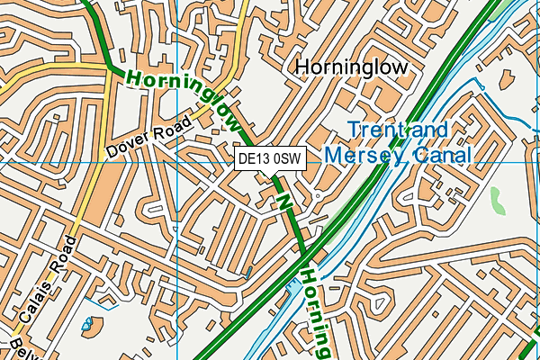 Horninglow Primary: A de Ferrers Trust Academy map (DE13 0SW) - OS VectorMap District (Ordnance Survey)