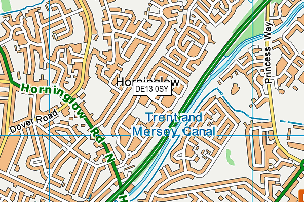 DE13 0SY map - OS VectorMap District (Ordnance Survey)