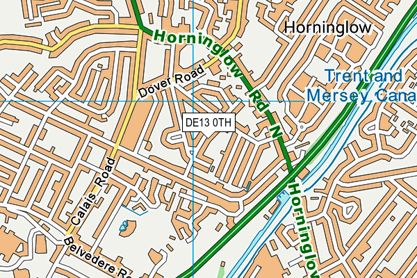 DE13 0TH map - OS VectorMap District (Ordnance Survey)