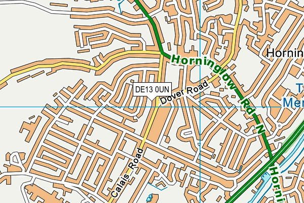 DE13 0UN map - OS VectorMap District (Ordnance Survey)