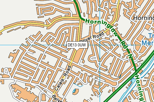 DE13 0UW map - OS VectorMap District (Ordnance Survey)