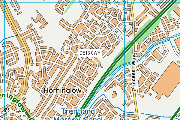 DE13 0WH map - OS VectorMap District (Ordnance Survey)