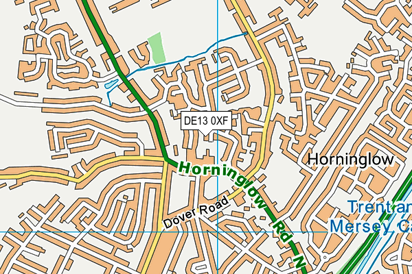 DE13 0XF map - OS VectorMap District (Ordnance Survey)