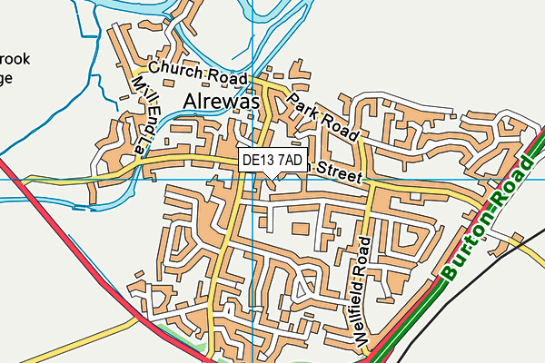 DE13 7AD map - OS VectorMap District (Ordnance Survey)