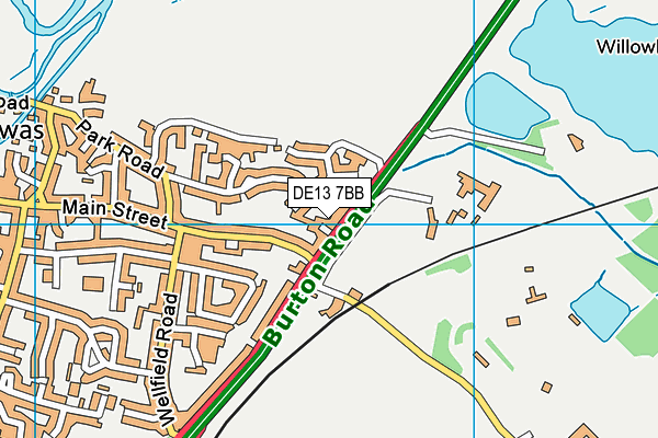 DE13 7BB map - OS VectorMap District (Ordnance Survey)