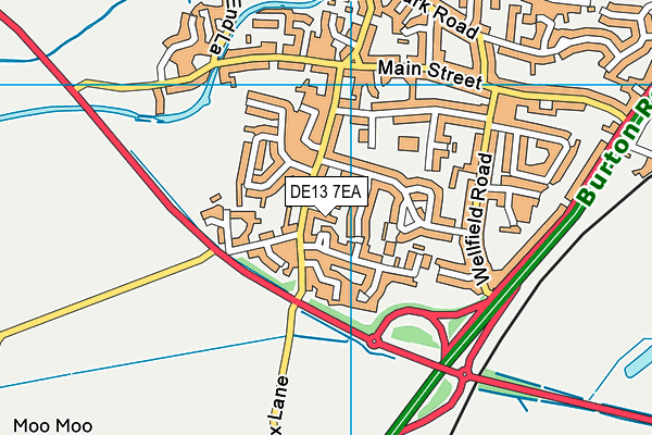 DE13 7EA map - OS VectorMap District (Ordnance Survey)