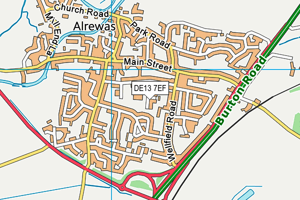 All Saints Church of England Primary and Nursery School map (DE13 7EF) - OS VectorMap District (Ordnance Survey)