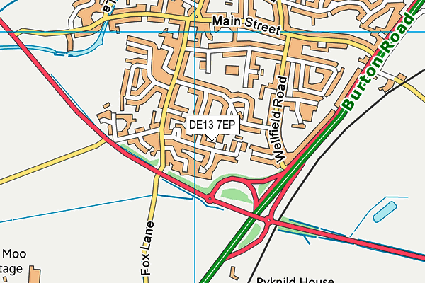DE13 7EP map - OS VectorMap District (Ordnance Survey)