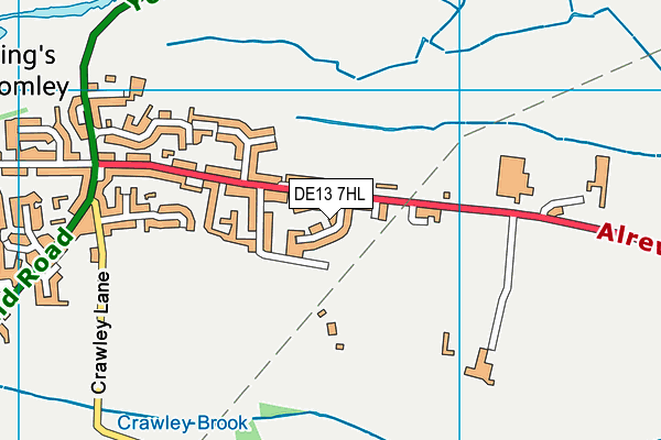 DE13 7HL map - OS VectorMap District (Ordnance Survey)