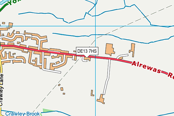 DE13 7HS map - OS VectorMap District (Ordnance Survey)
