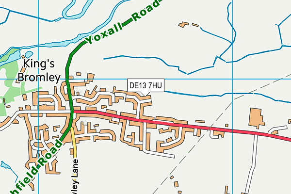 DE13 7HU map - OS VectorMap District (Ordnance Survey)