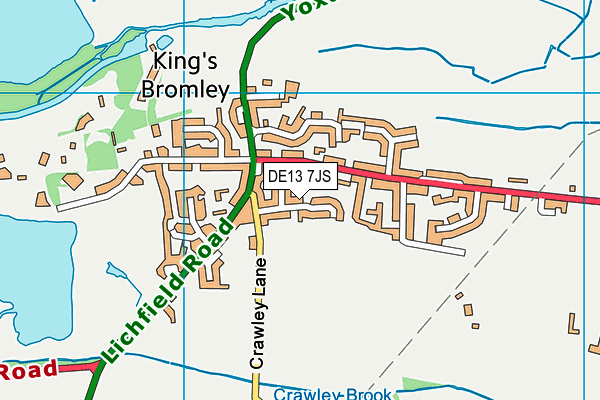 DE13 7JS map - OS VectorMap District (Ordnance Survey)