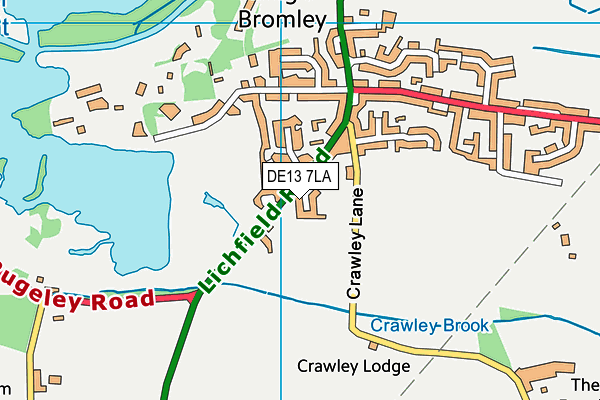 DE13 7LA map - OS VectorMap District (Ordnance Survey)