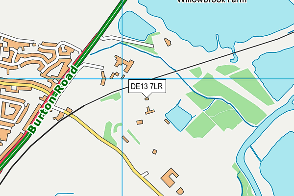 DE13 7LR map - OS VectorMap District (Ordnance Survey)