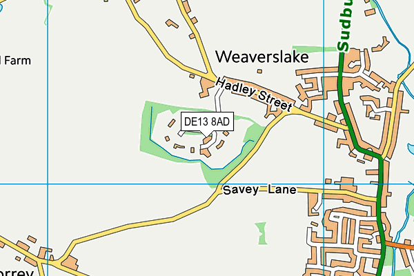 DE13 8AD map - OS VectorMap District (Ordnance Survey)