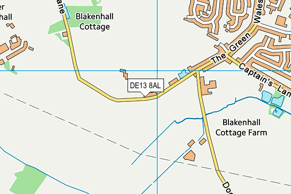 DE13 8AL map - OS VectorMap District (Ordnance Survey)