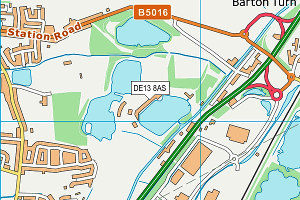 DE13 8AS map - OS VectorMap District (Ordnance Survey)