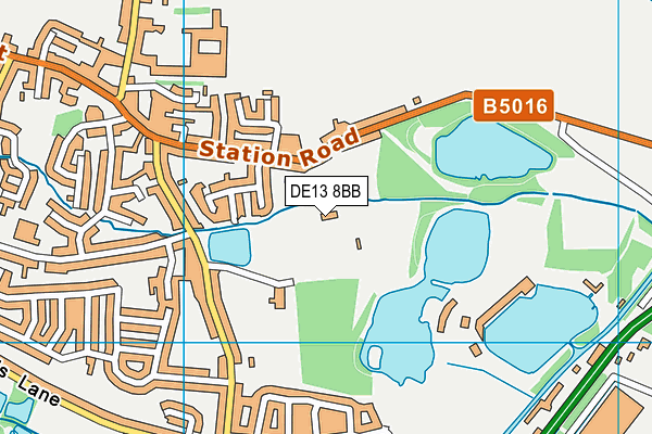 DE13 8BB map - OS VectorMap District (Ordnance Survey)