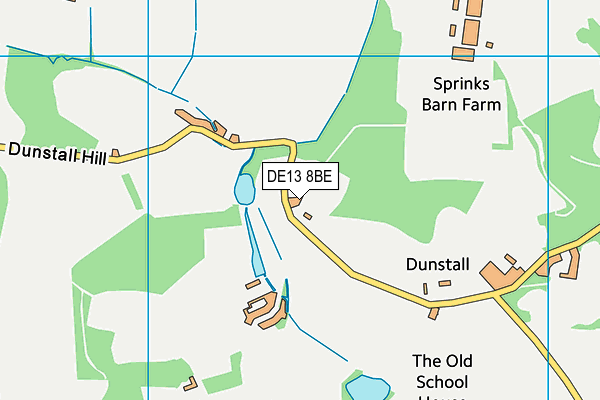 Dunstall Cricket Club map (DE13 8BE) - OS VectorMap District (Ordnance Survey)