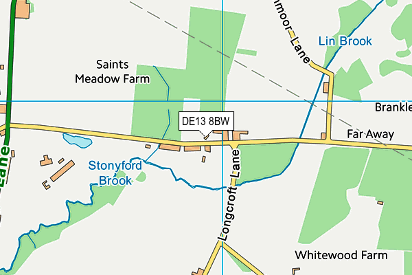 DE13 8BW map - OS VectorMap District (Ordnance Survey)