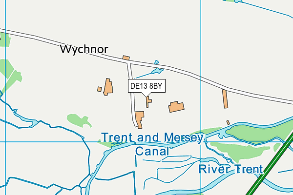DE13 8BY map - OS VectorMap District (Ordnance Survey)