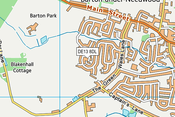 DE13 8DL map - OS VectorMap District (Ordnance Survey)