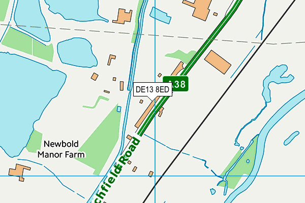 DE13 8ED map - OS VectorMap District (Ordnance Survey)