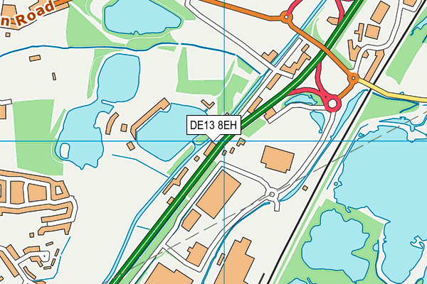 DE13 8EH map - OS VectorMap District (Ordnance Survey)
