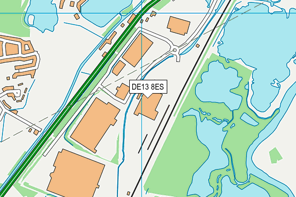 DE13 8ES map - OS VectorMap District (Ordnance Survey)