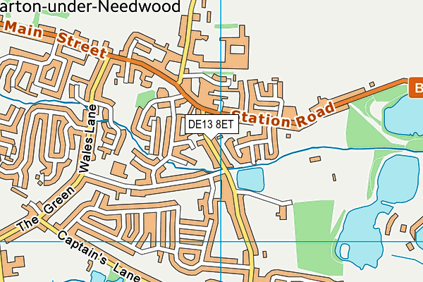 DE13 8ET map - OS VectorMap District (Ordnance Survey)
