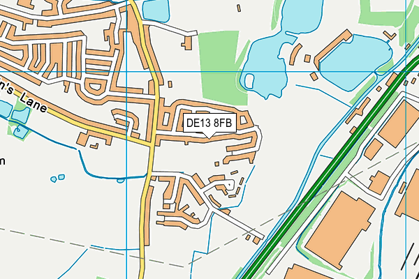 DE13 8FB map - OS VectorMap District (Ordnance Survey)