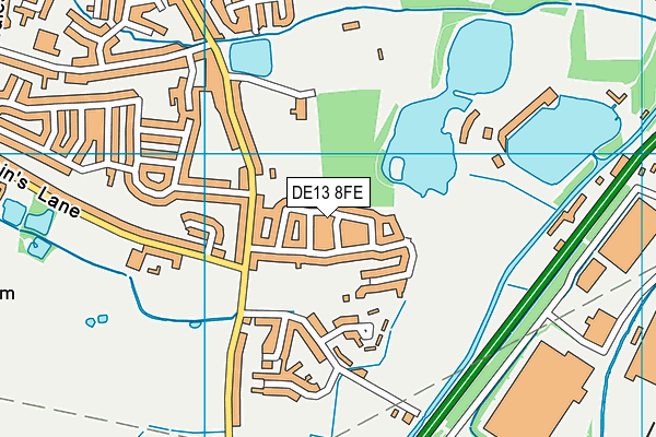 DE13 8FE map - OS VectorMap District (Ordnance Survey)